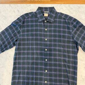 Culturata Italy Men's EvergreenNavy Checkered Shirt